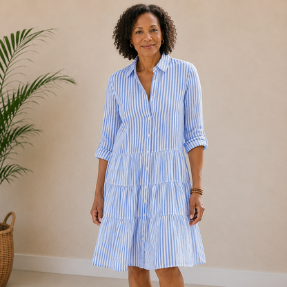 Ella | Striped Tiered Dress