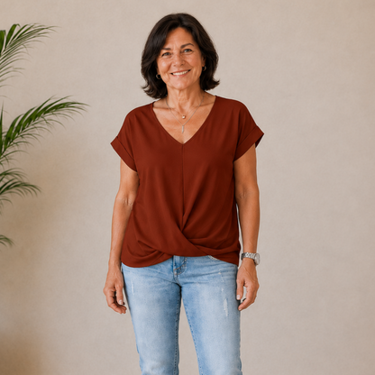 Naomi | Draped V-Neck Top