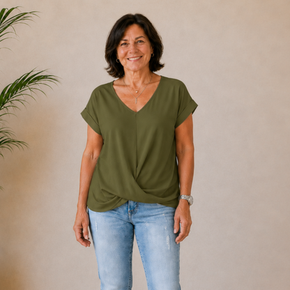 Naomi | Draped V-Neck Top