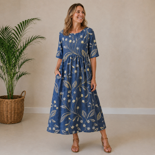 Eliza | Soft Floral Midi Dress