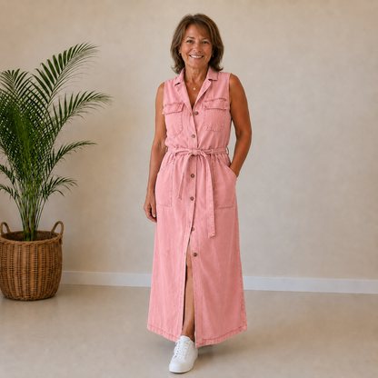Evelyn | Sleeveless Denim Dress