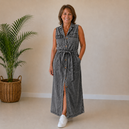 Evelyn | Sleeveless Denim Dress