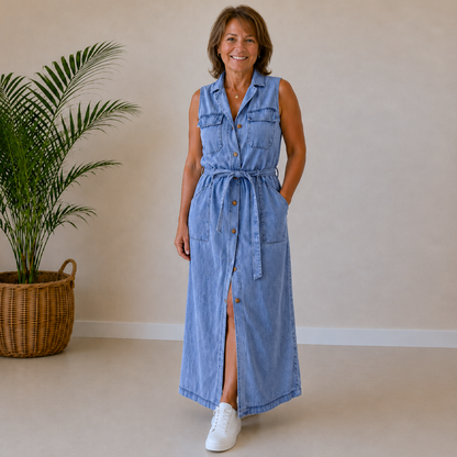 Evelyn | Sleeveless Denim Dress