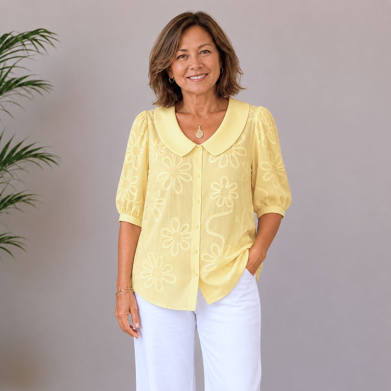 Daisy | Embroidered Flower Blouse