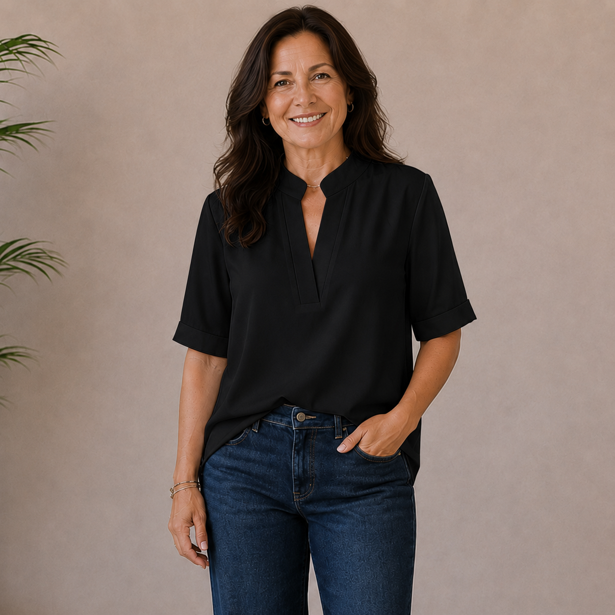 Nina | Elegant V-Neck Blouse
