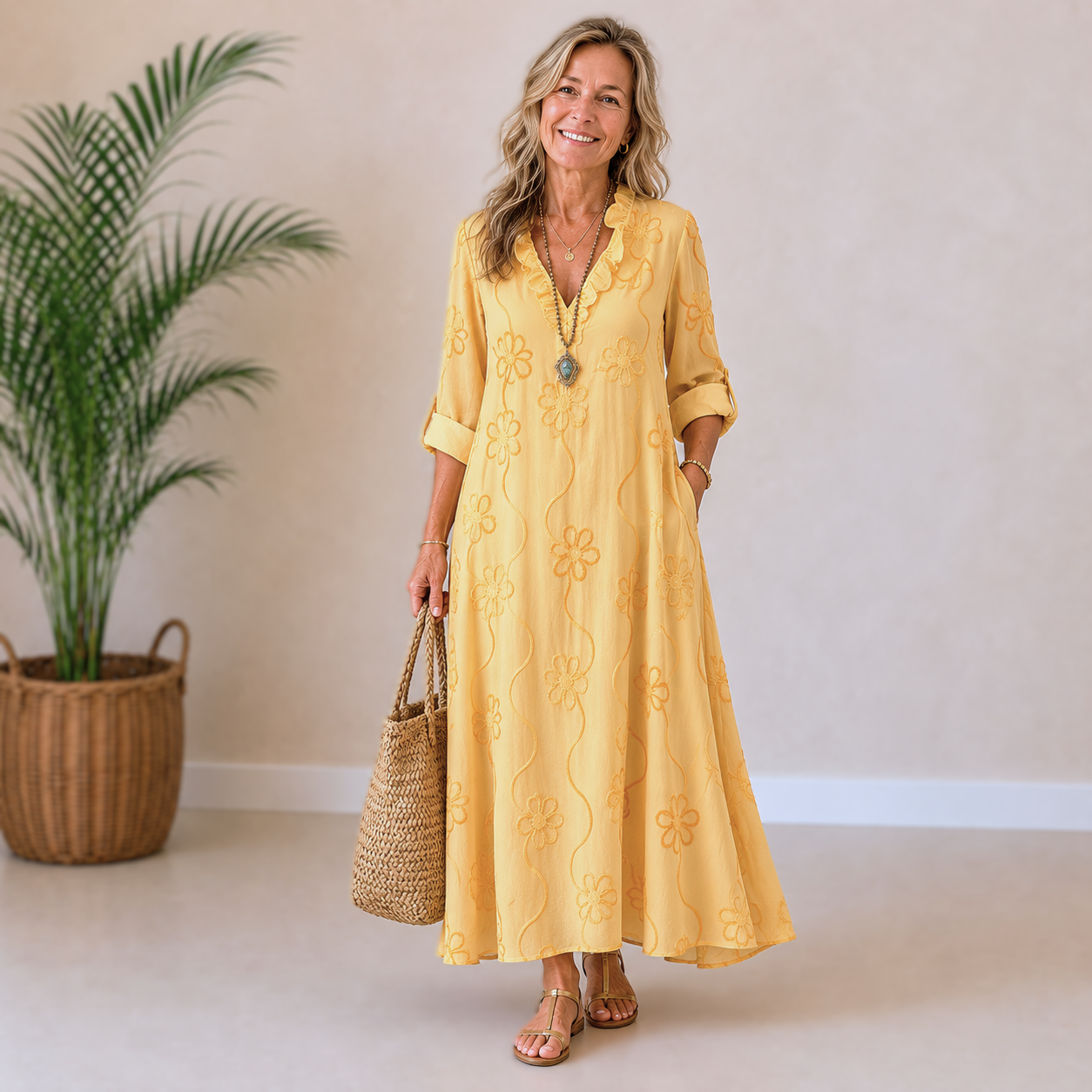 Isabelle | Floral Embroidered Dress
