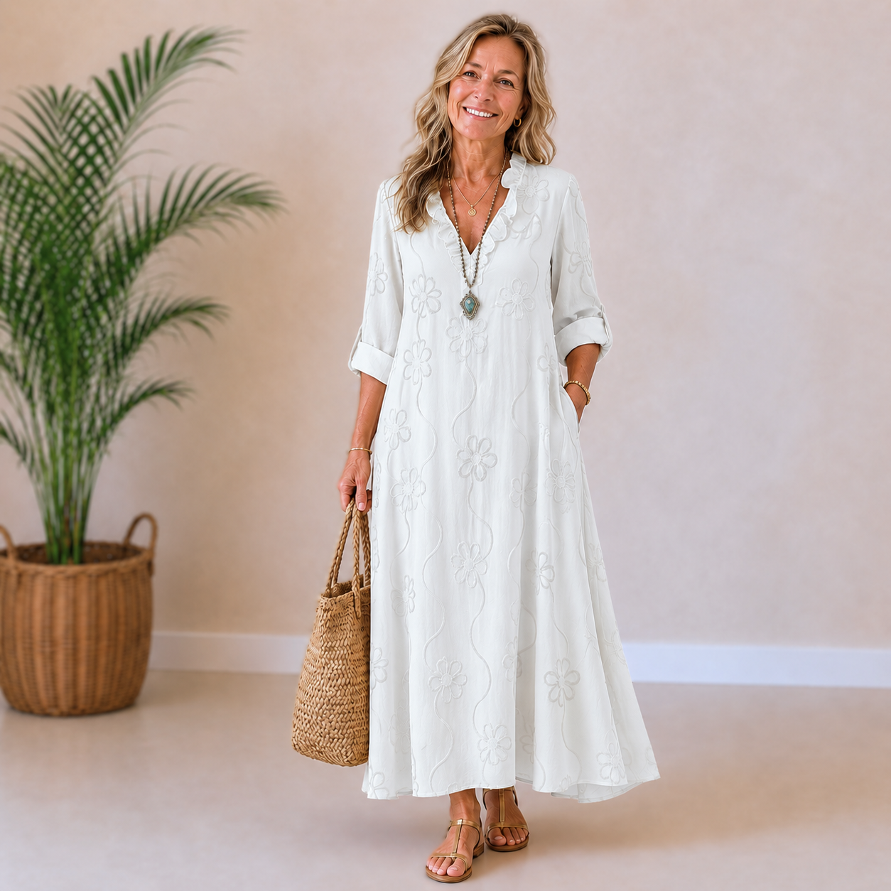 Isabelle | Floral Embroidered Dress