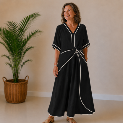 Celeste | Contrast Trim Midi Dress