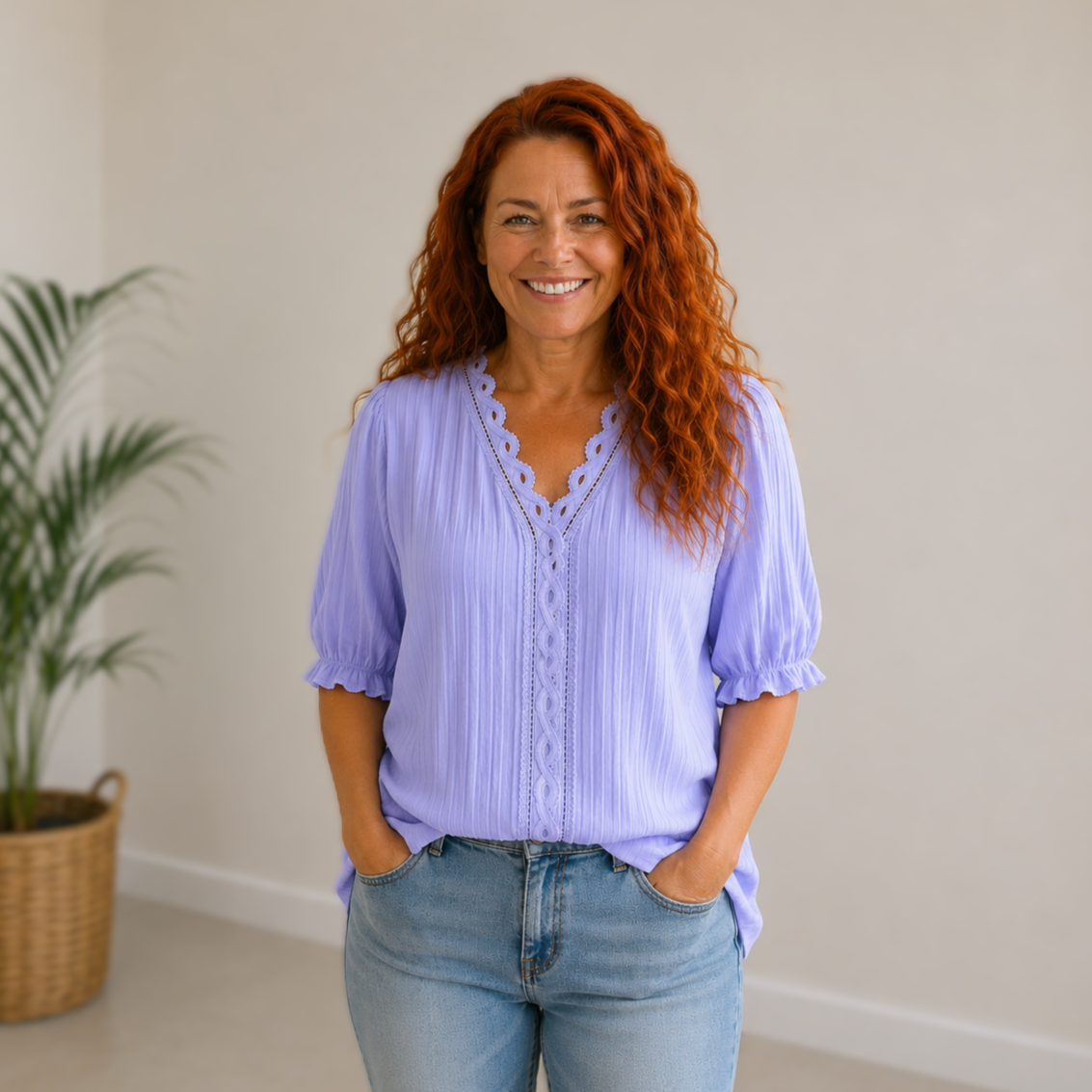 Clara | Elegant Trim Blouse