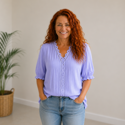 Clara | Elegant Trim Blouse