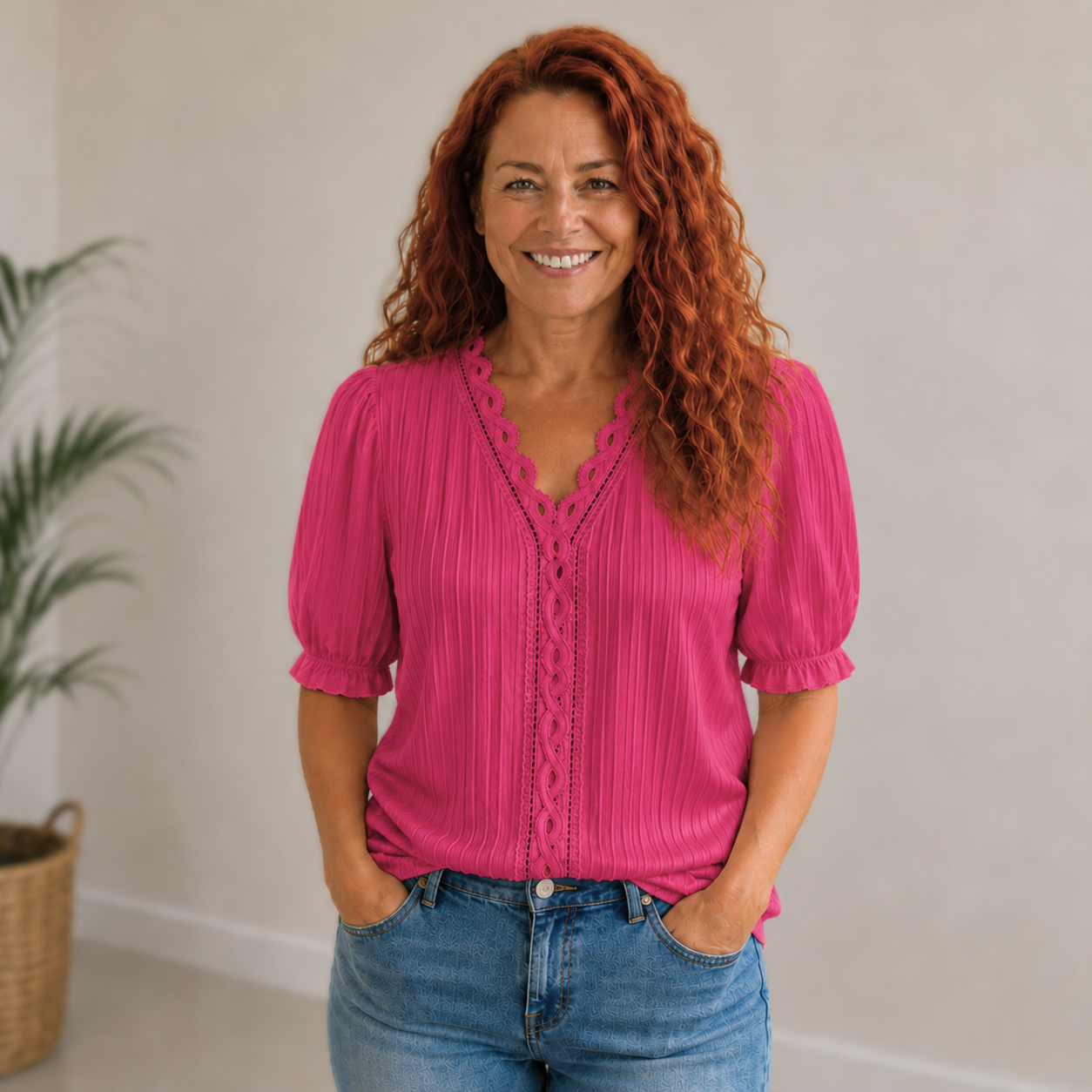 Clara | Elegant Trim Blouse