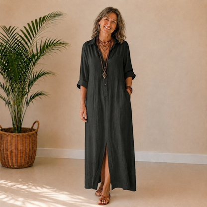 Livia | Linen-Look Maxi Dress