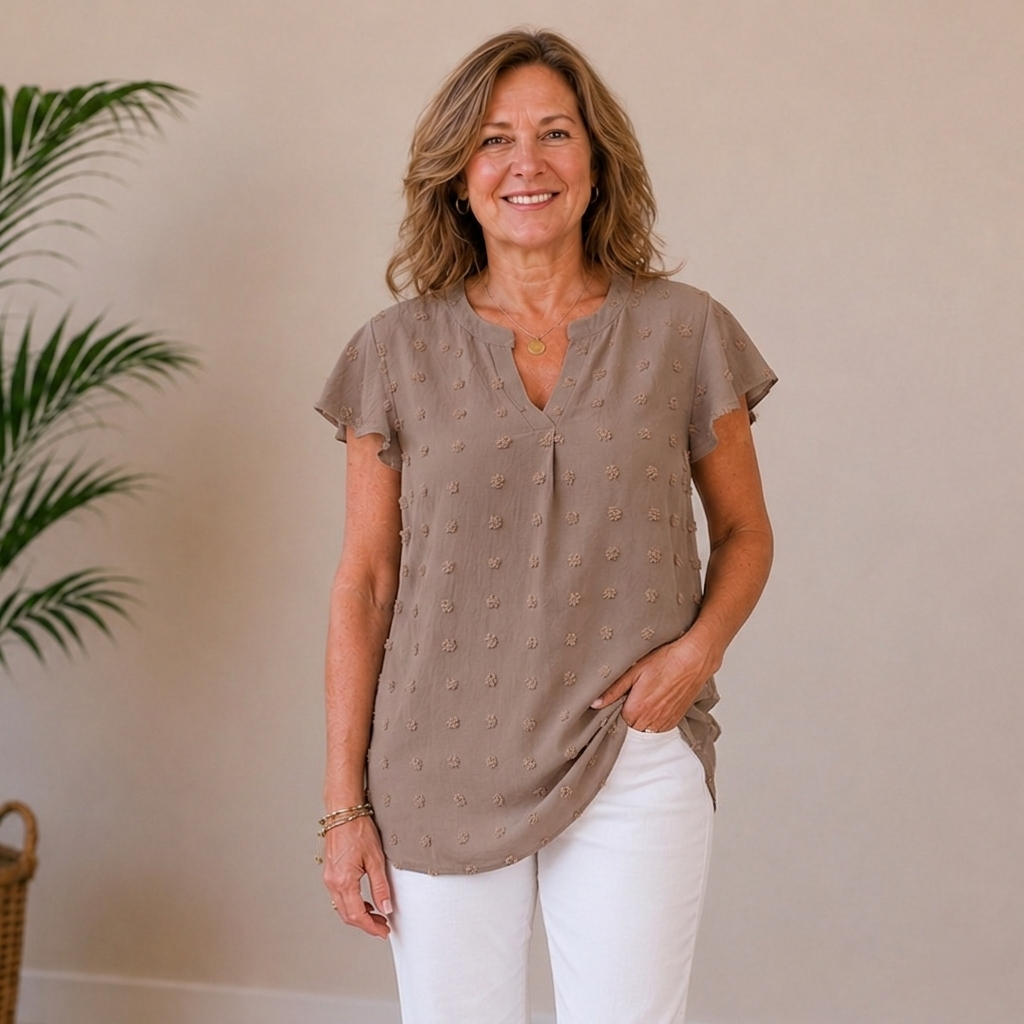 Serena | Flutter Dot Blouse