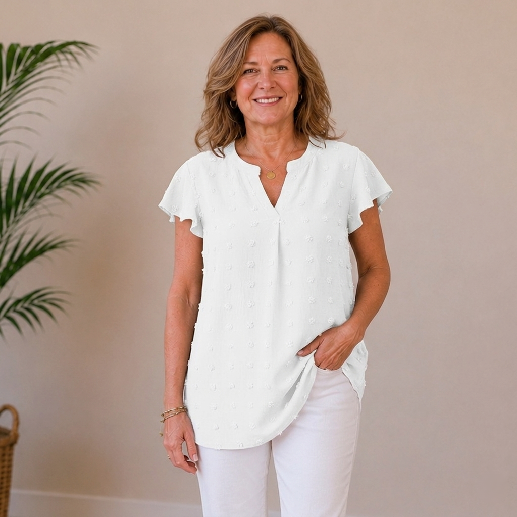 Serena | Flutter Dot Blouse