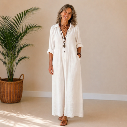 Livia | Linen-Look Maxi Dress