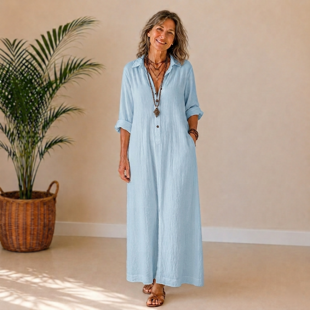 Livia | Linen-Look Maxi Dress