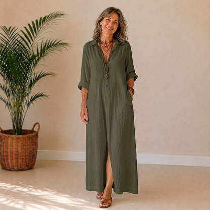 Livia | Linen-Look Maxi Dress