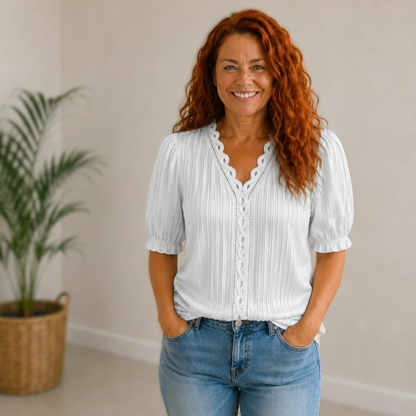 Clara | Elegant Trim Blouse