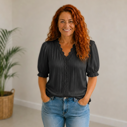 Clara | Elegant Trim Blouse